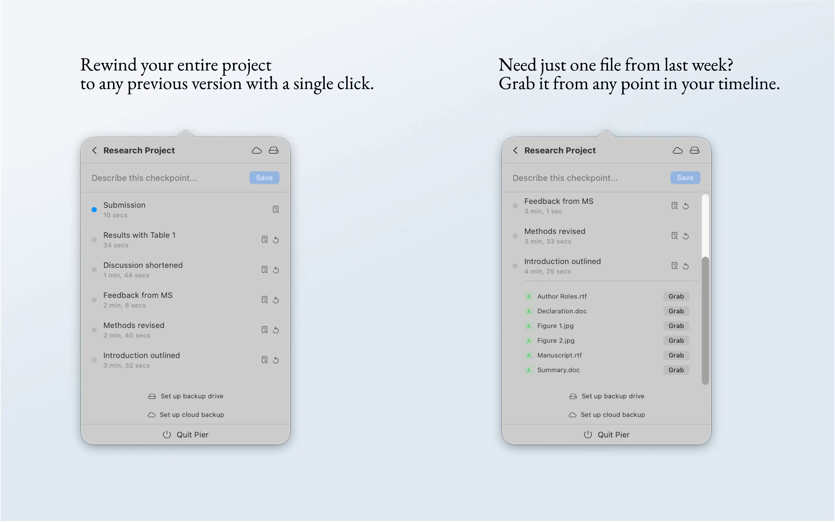 Pier – Version Control